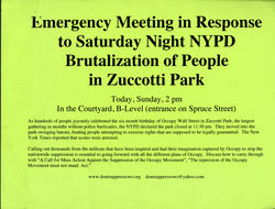 Flyer for meeting about NYPD violence