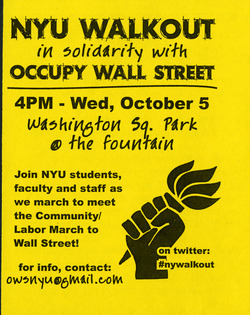 Flyer for NYU Student walkout