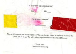 Handout to indicate whether or not a tent is occupied