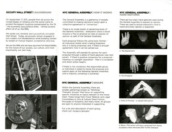 A tri-fold pamphlet introducing the New York City General Assembly